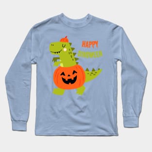 happpy halloween cute dinosaur Long Sleeve T-Shirt